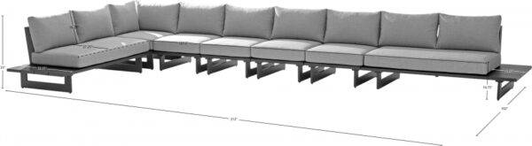 Maldives 212" Water Resistant Fabric Upholstered Outdoor Patio 7pc. Modular Sectional