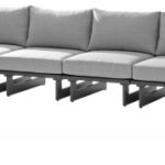 Maldives 212" Water Resistant Fabric Upholstered Outdoor Patio 7pc. Modular Sectional
