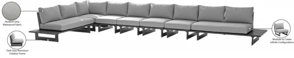 Maldives 212" Water Resistant Fabric Upholstered Outdoor Patio 7pc. Modular Sectional