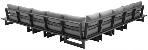 Maldives 157" Water Resistant Fabric Upholstered Outdoor Patio 7pc. Modular Sectional