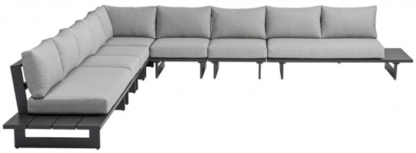 Maldives 157" Water Resistant Fabric Upholstered Outdoor Patio 7pc. Modular Sectional