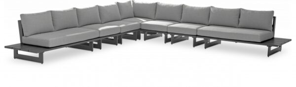 Maldives 157" Water Resistant Fabric Upholstered Outdoor Patio 7pc. Modular Sectional