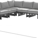Maldives 157" Water Resistant Fabric Upholstered Outdoor Patio 7pc. Modular Sectional