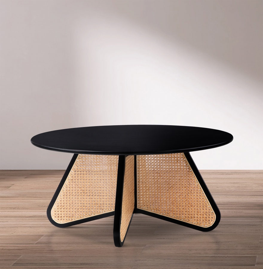 Butterfly Natural Cane And Oak Veneer Coffee Table