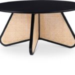 Butterfly Natural Cane And Oak Veneer Coffee Table