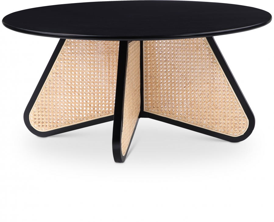 Butterfly Natural Cane And Oak Veneer Coffee Table