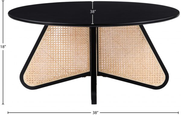 Butterfly Natural Cane And Oak Veneer Coffee Table