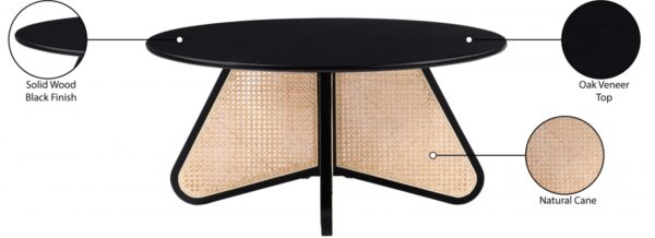 Butterfly Natural Cane And Oak Veneer Coffee Table