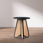Butterfly Natural Cane And Oak Veneer End / Side Table