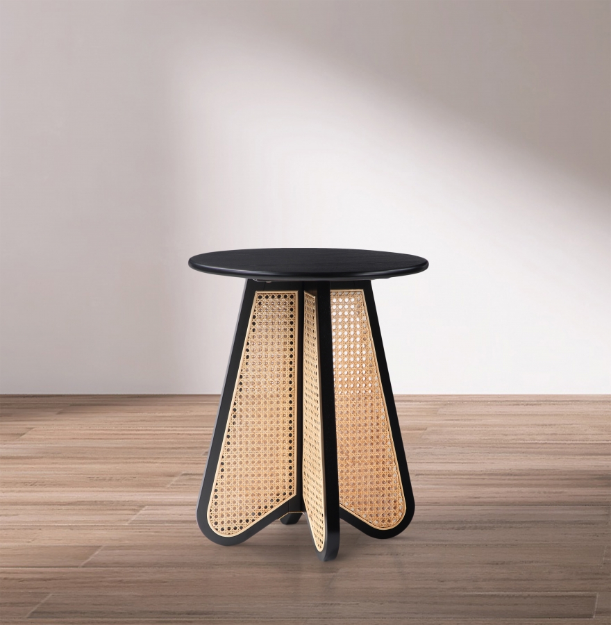 Butterfly Natural Cane And Oak Veneer End / Side Table