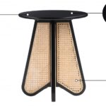 Butterfly Natural Cane And Oak Veneer End / Side Table