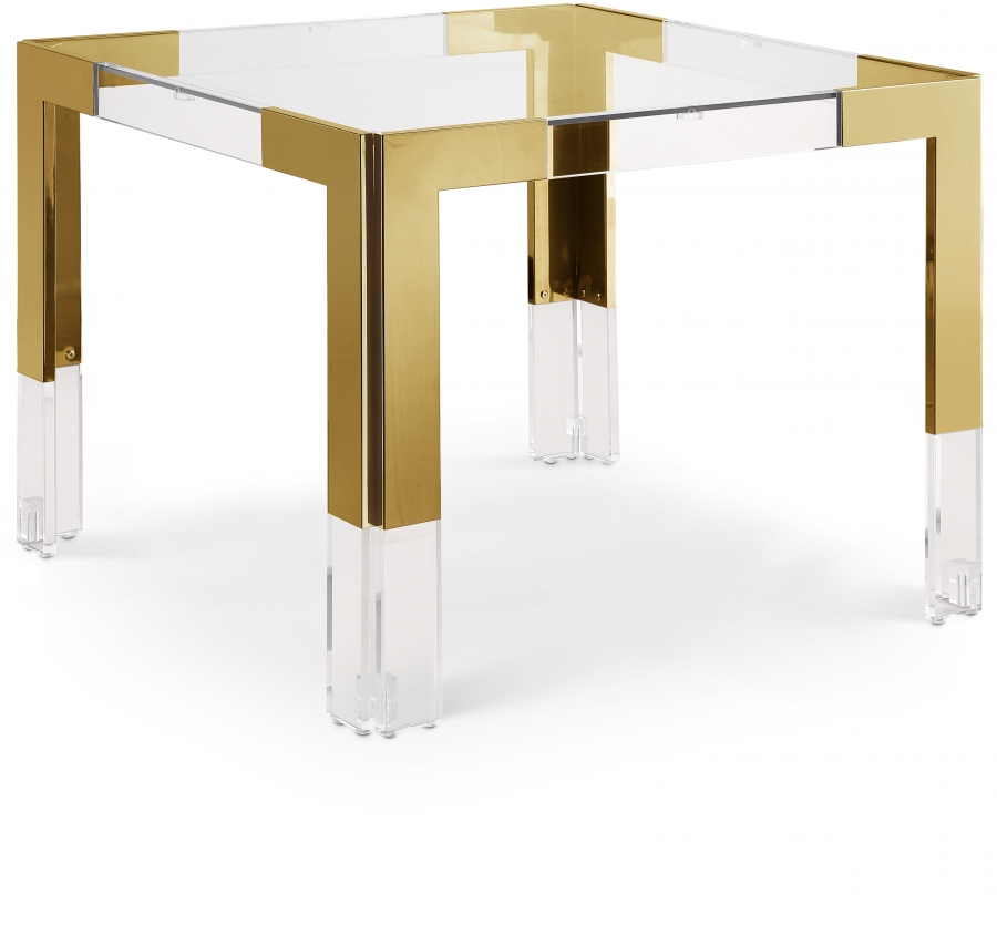 Casper 38" GlassTop, Acrylic And Steel Base Dining Table
