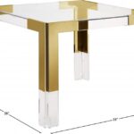 Casper 38" GlassTop, Acrylic And Steel Base Dining Table