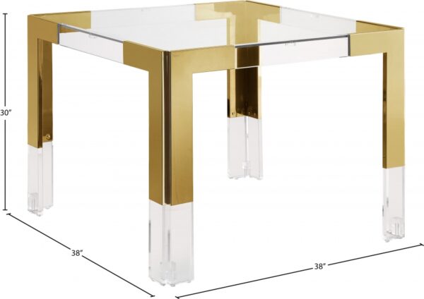 Casper 38" GlassTop, Acrylic And Steel Base Dining Table