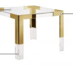Casper 38" GlassTop, Acrylic And Steel Base Dining Table