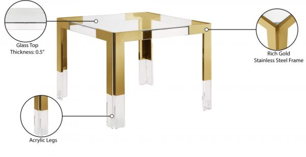Casper 38" GlassTop, Acrylic And Steel Base Dining Table