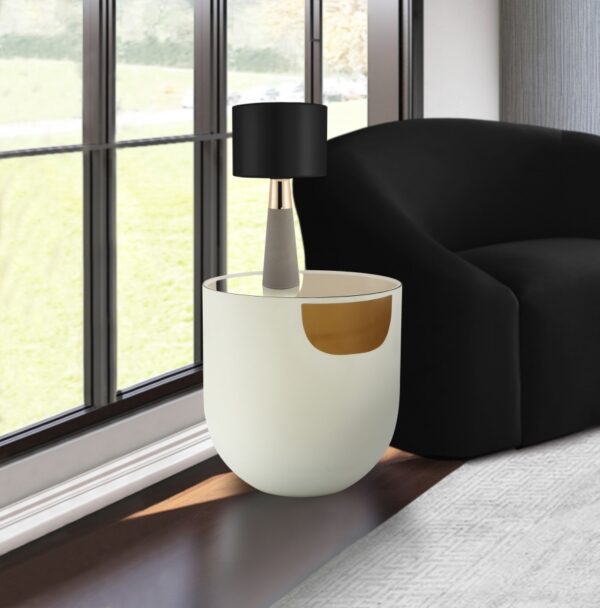 Doma Glass Top And Iron Base End / Side Table