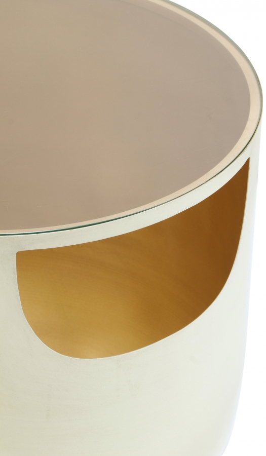 Doma Glass Top And Iron Base End / Side Table
