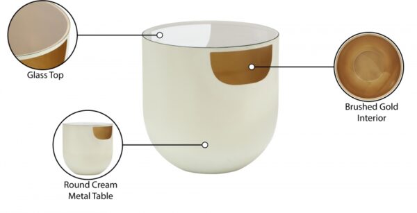 Doma Glass Top And Iron Base End / Side Table