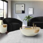 Doma Glass Top And Iron Base End / Side Table