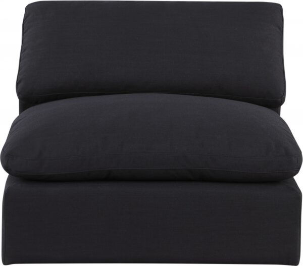 Comfy Linen Textured Fabric Upholstered Armless Modular Chair