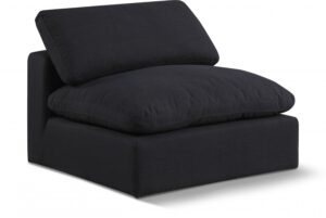 Comfy Linen Textured Fabric Upholstered Armless Modular Chair