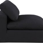 Comfy Linen Textured Fabric Upholstered Armless Modular Chair