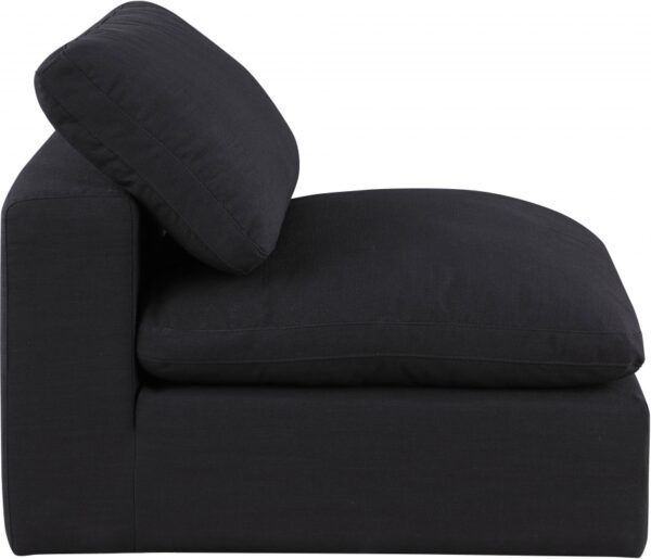 Comfy Linen Textured Fabric Upholstered Armless Modular Chair