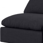 Comfy Linen Textured Fabric Upholstered Armless Modular Chair