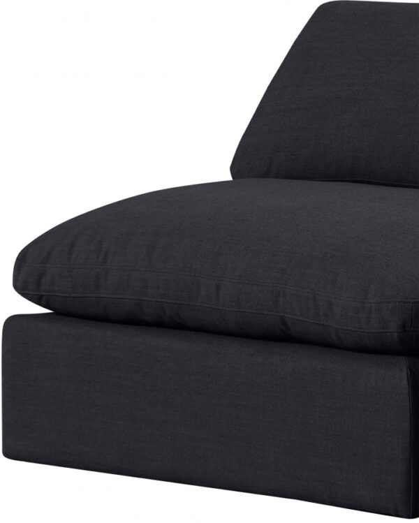 Comfy Linen Textured Fabric Upholstered Armless Modular Chair