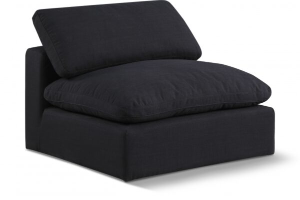 Comfy Linen Textured Fabric Upholstered Armless Modular Chair