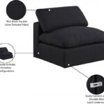 Comfy Linen Textured Fabric Upholstered Armless Modular Chair