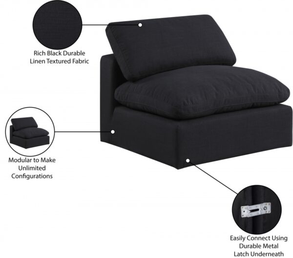 Comfy Linen Textured Fabric Upholstered Armless Modular Chair