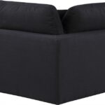 Comfy Linen Textured Fabric Upholstered Corner Modular Chair