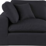 Comfy Linen Textured Fabric Upholstered Corner Modular Chair
