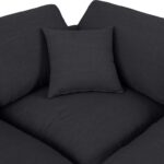 Comfy Linen Textured Fabric Upholstered Corner Modular Chair
