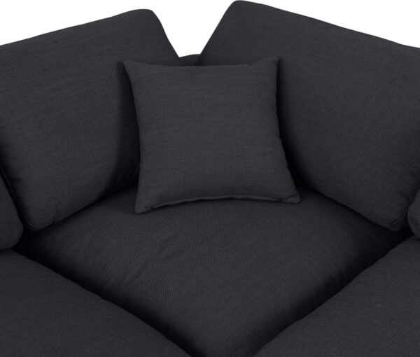 Comfy Linen Textured Fabric Upholstered Corner Modular Chair