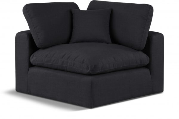Comfy Linen Textured Fabric Upholstered Corner Modular Chair