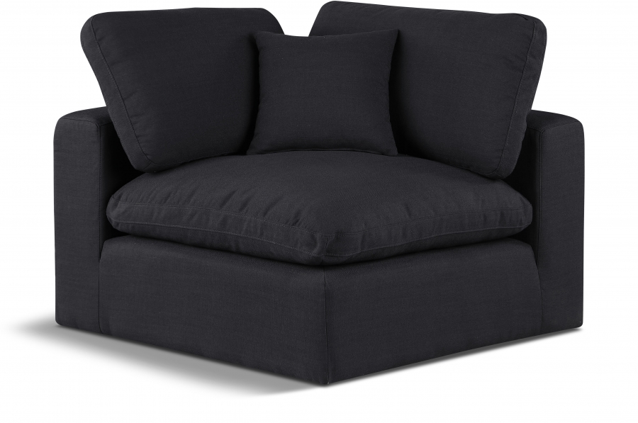 Comfy Linen Textured Fabric Upholstered Corner Modular Chair
