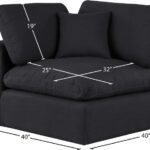 Comfy Linen Textured Fabric Upholstered Corner Modular Chair