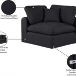 Comfy Linen Textured Fabric Upholstered Corner Modular Chair