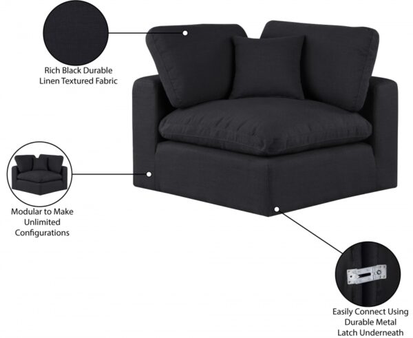 Comfy Linen Textured Fabric Upholstered Corner Modular Chair