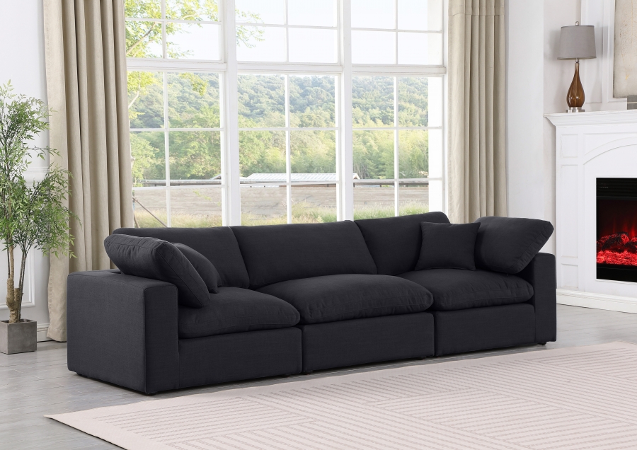 Comfy 119" Linen Textured Fabric Upholstered 3pc. Modular Sofa