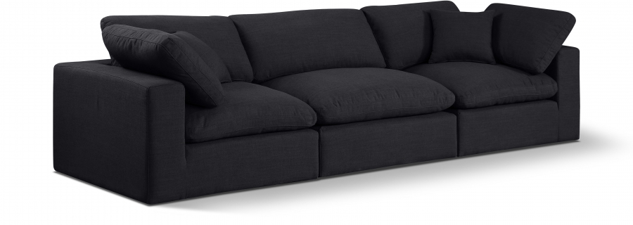 Comfy 119" Linen Textured Fabric Upholstered 3pc. Modular Sofa