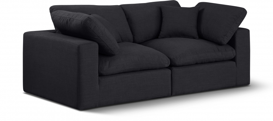 Comfy 80" Linen Textured Fabric Upholstered 2pc. Modular Loveseat