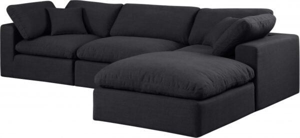 Comfy 119" Linen Textured Fabric Upholstered 4pc. Modular Sectional