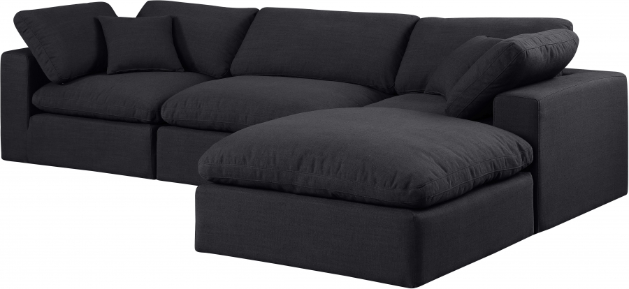 Comfy 119" Linen Textured Fabric Upholstered 4pc. Modular Sectional
