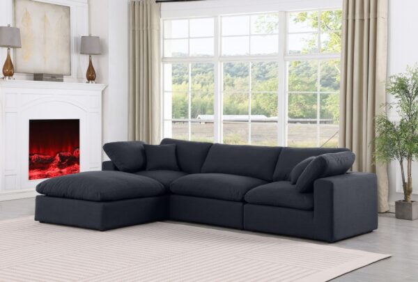 Comfy 119" Linen Textured Fabric Upholstered 4pc. Modular Sectional
