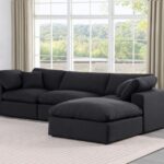 Comfy 119" Linen Textured Fabric Upholstered 4pc. Modular Sectional