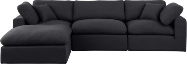 Comfy 119" Linen Textured Fabric Upholstered 4pc. Modular Sectional
